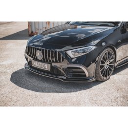 Накладка сплиттер на передний бампер Вариант3 на Mercedes CLS C257 AMG-Line